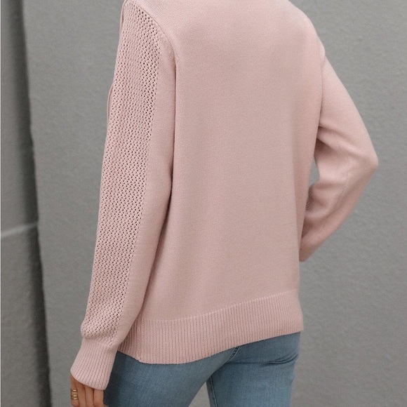 Ontwelfth blush pink boho Fringe long sleeve sweater NWT size S - Picture 10 of 11